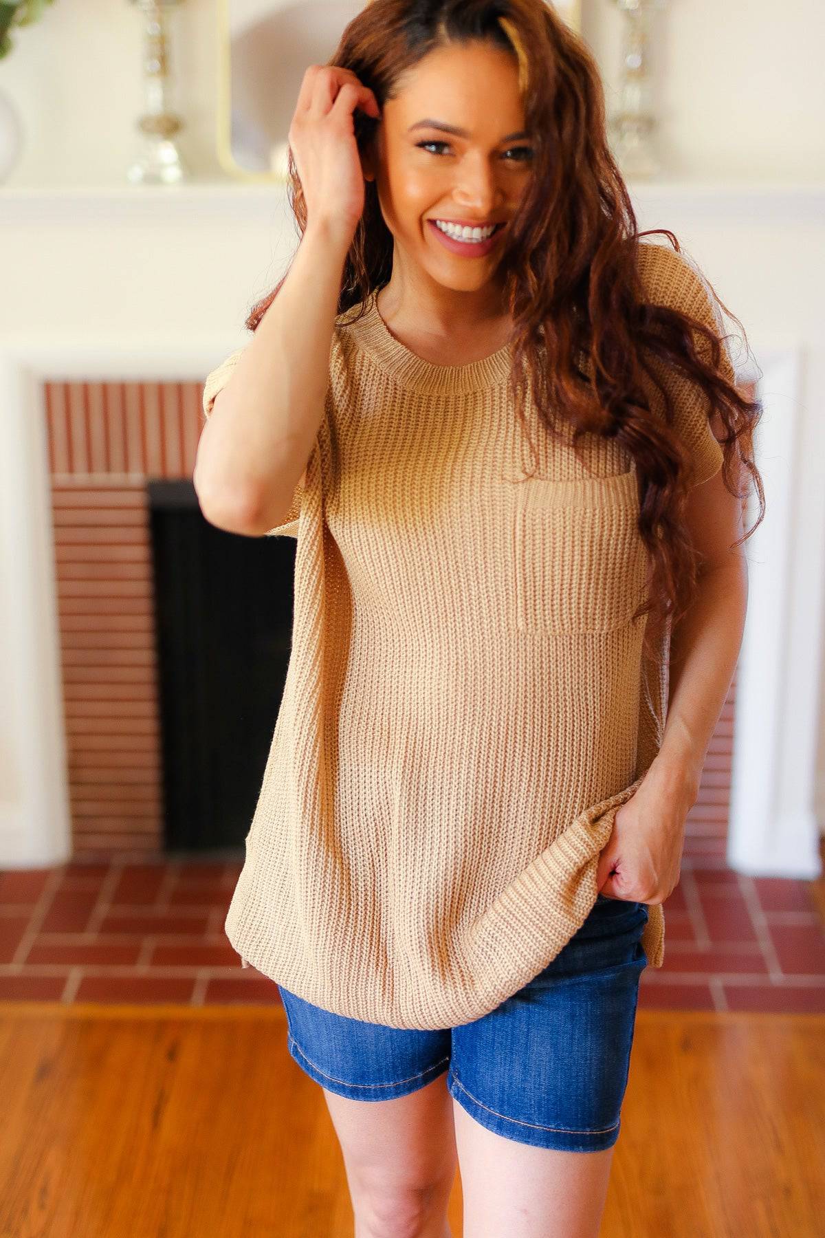 Best In Bold Taupe Dolman Ribbed Knit Sweater Top - Luxe Mod 