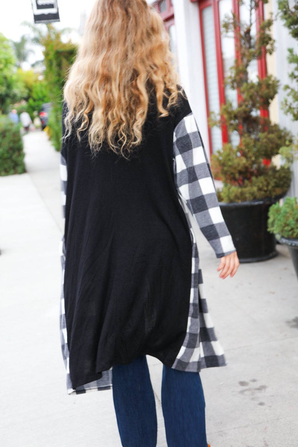 Get To Know You Black Buffalo Plaid Hacci Cardigan - Luxe Mod 