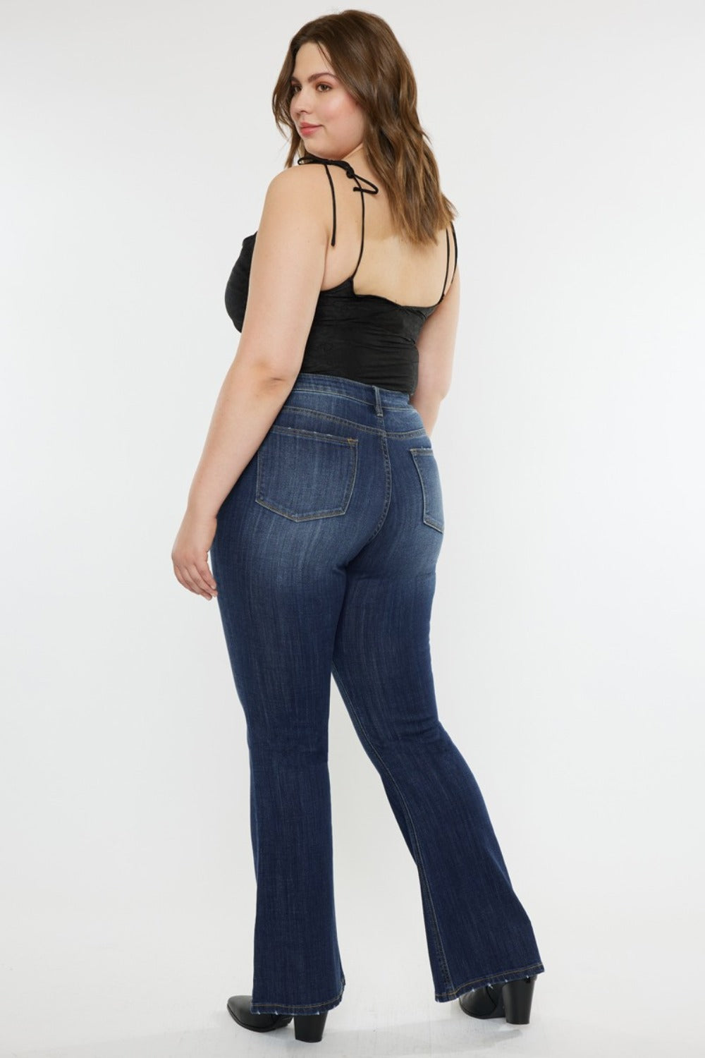 Kancan Full Size Mid Rise Slim Flare Jeans - Luxe Mod 