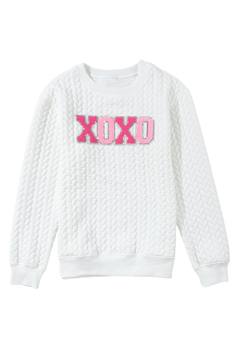 White Merry and Bright Quilted Sweatshirt - Luxe Mod 