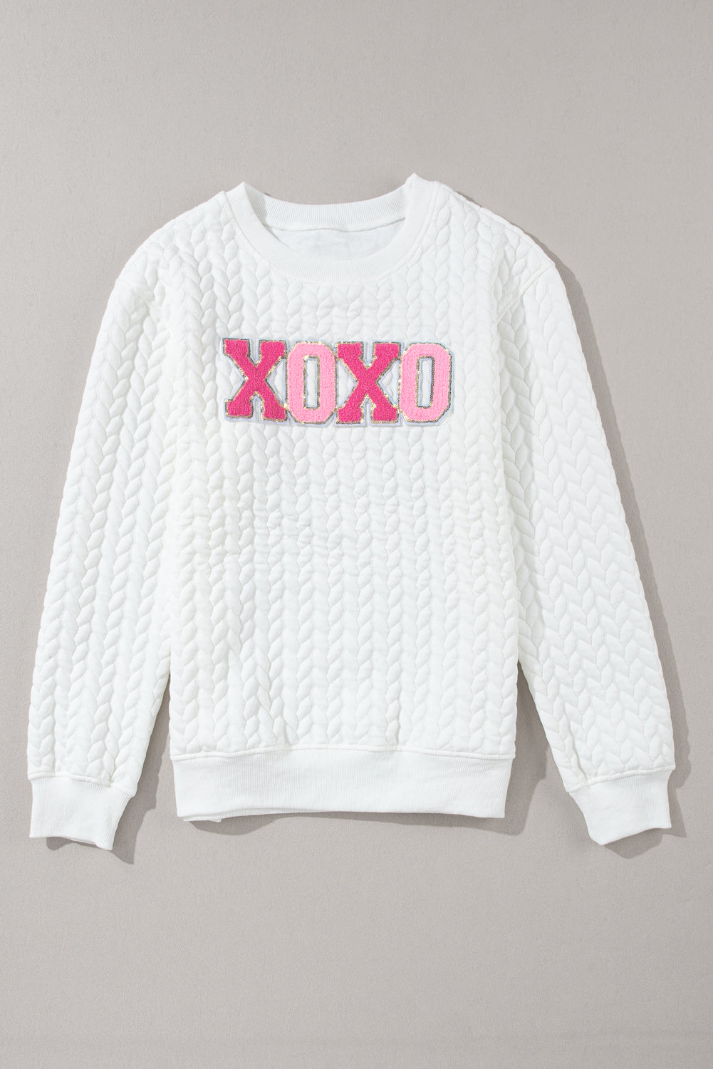 White Merry and Bright Quilted Sweatshirt - Luxe Mod 