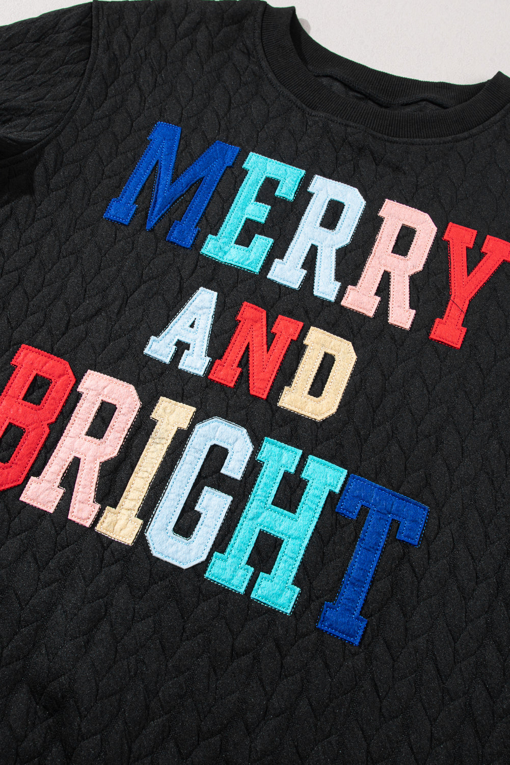 White Merry and Bright Quilted Sweatshirt - Luxe Mod 