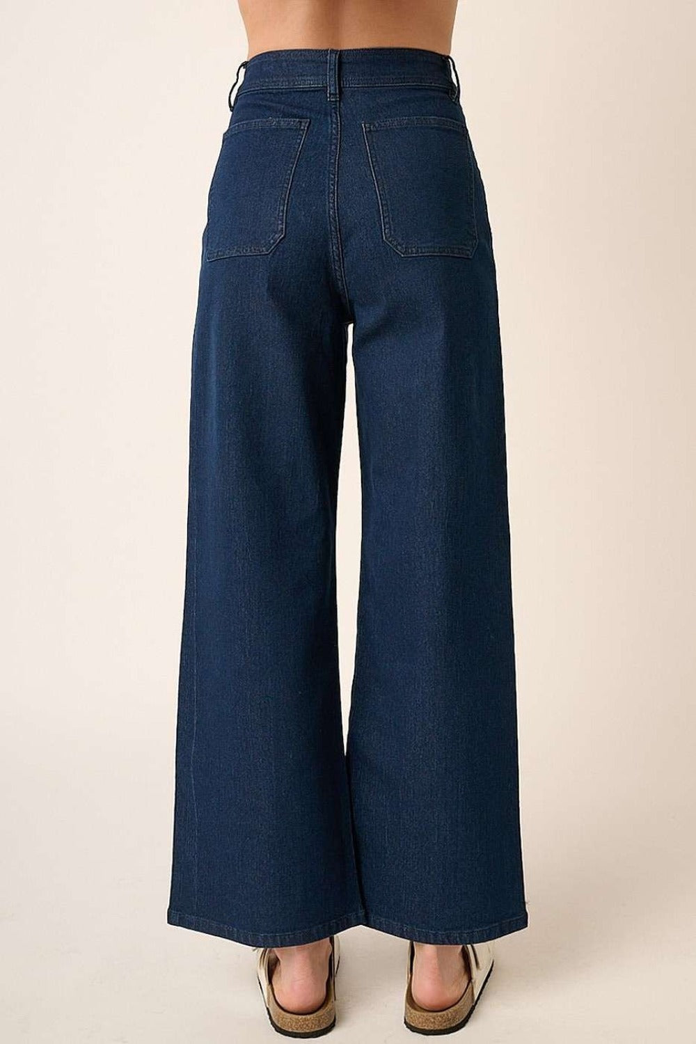 Mittoshop High Waist Wide Leg Jeans - Luxe Mod 