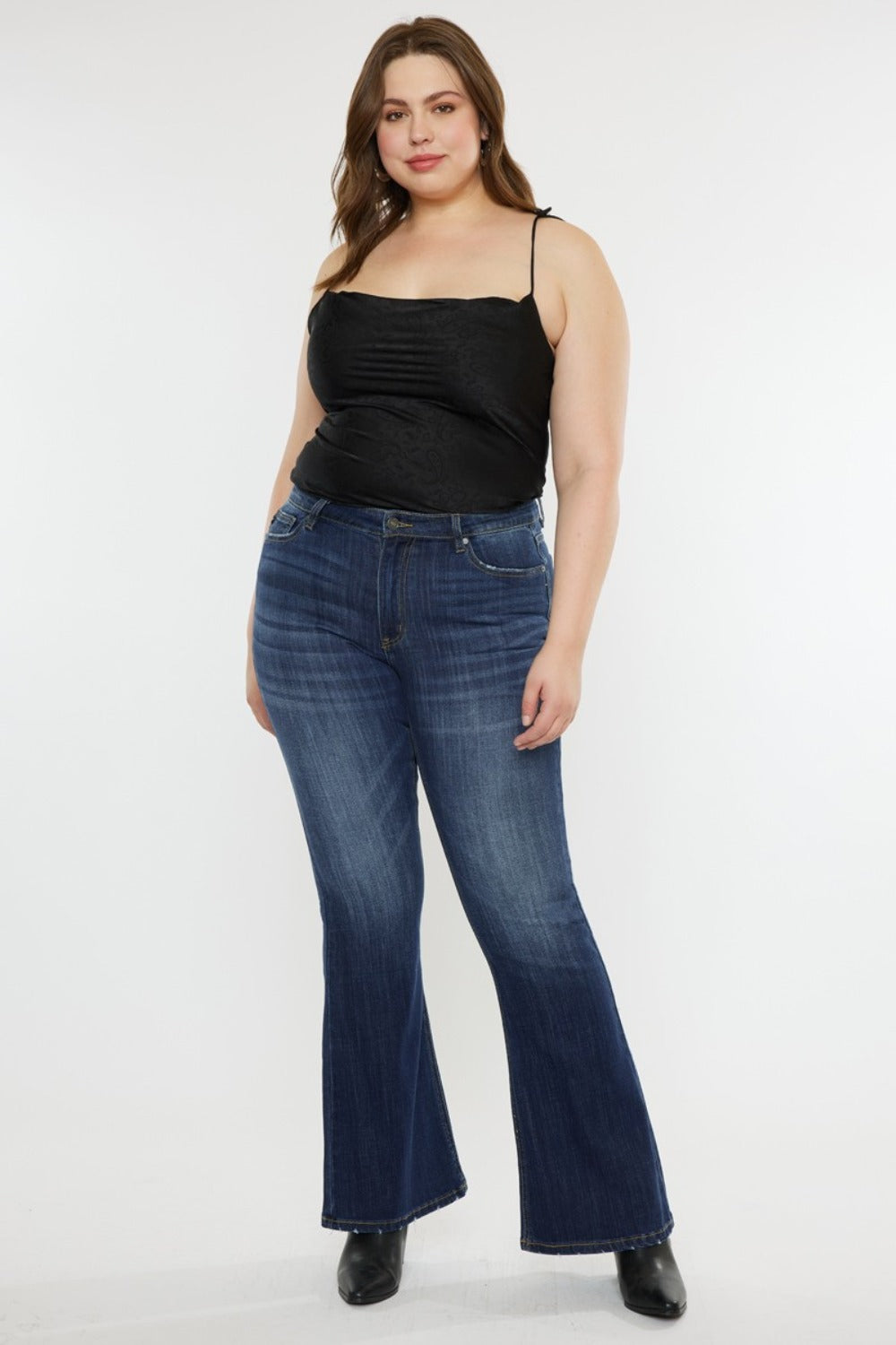 Kancan Full Size Mid Rise Slim Flare Jeans - Luxe Mod 