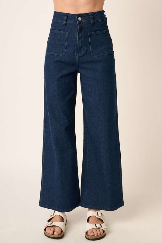 Mittoshop High Waist Wide Leg Jeans - Luxe Mod 