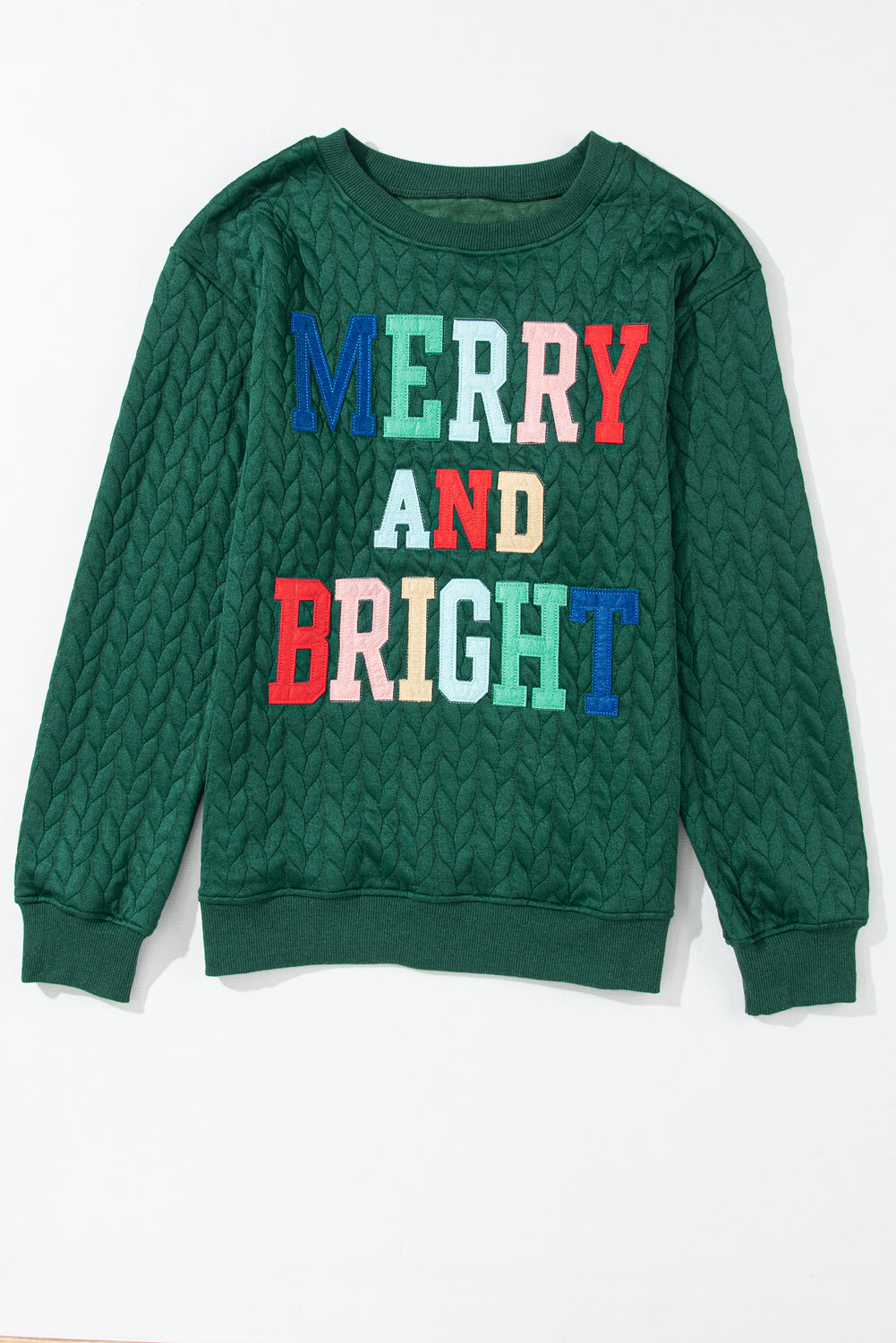 White Merry and Bright Quilted Sweatshirt - Luxe Mod 