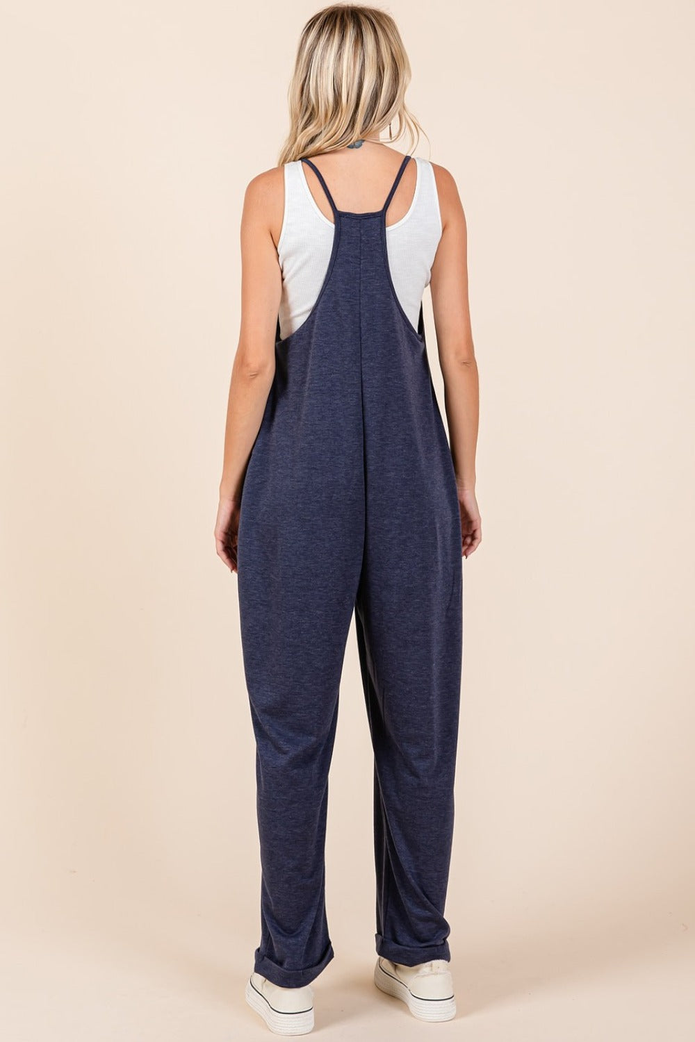 Mittoshop Patch Pocket Wide Leg Sleeveless Jumpsuit - Luxe Mod 