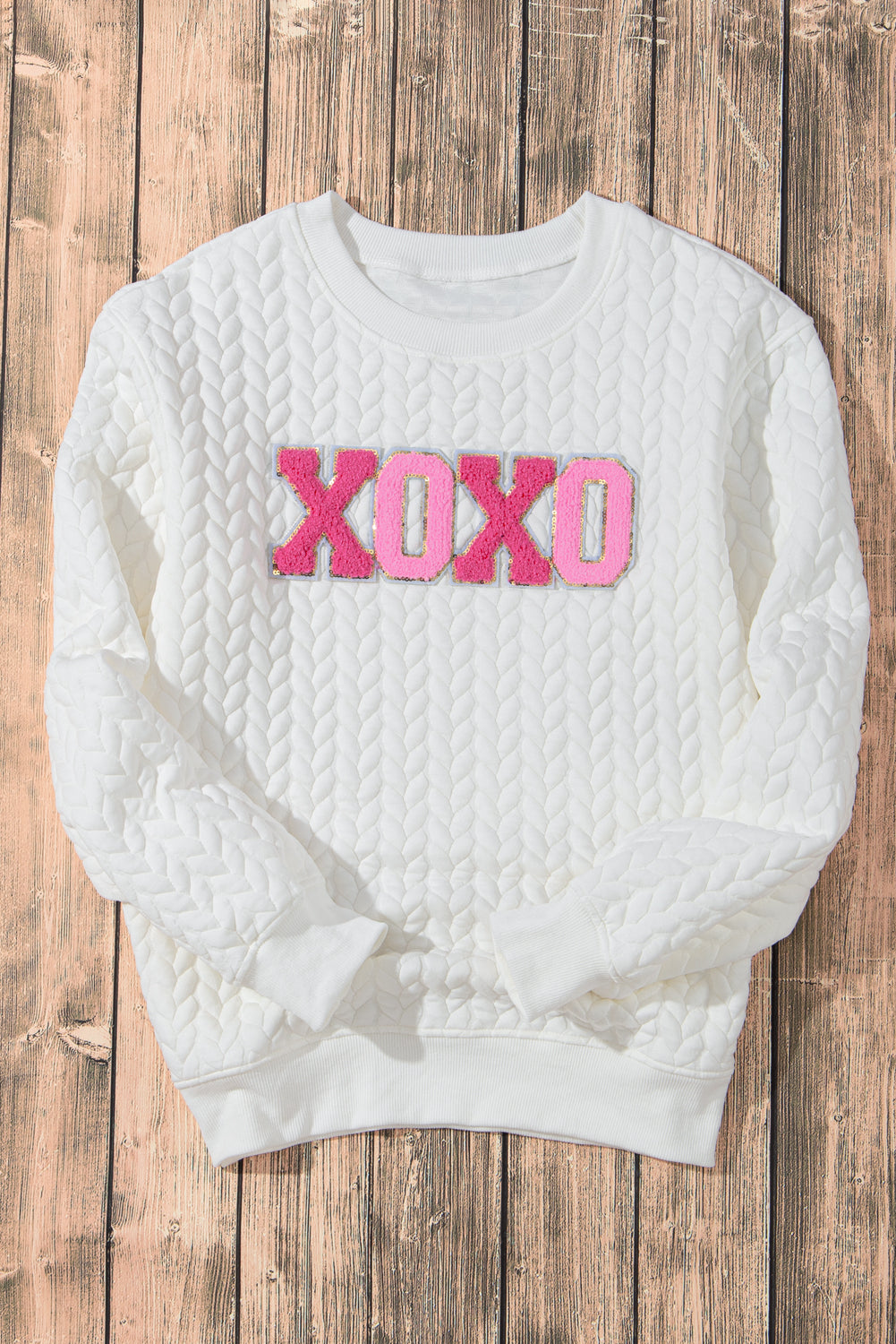 White Merry and Bright Quilted Sweatshirt - Luxe Mod 