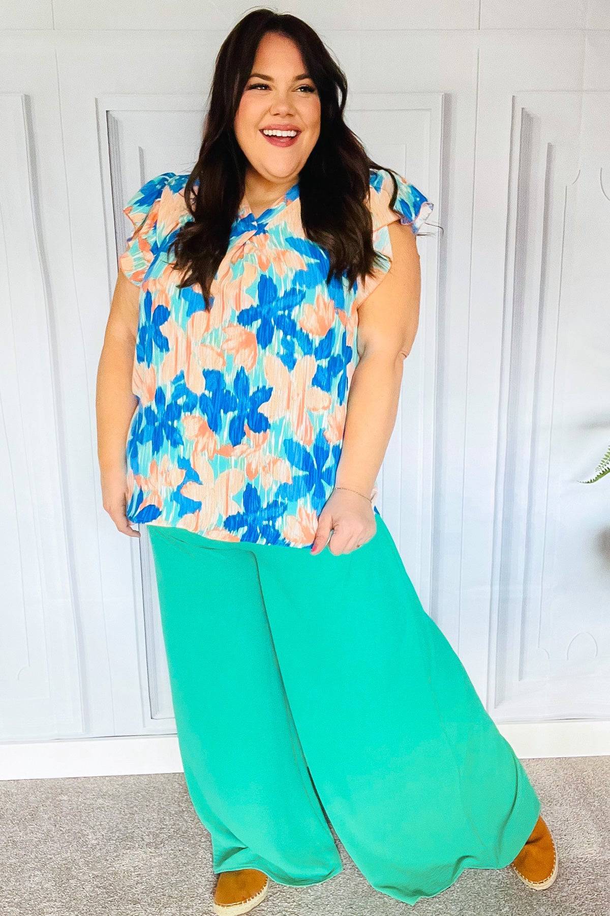 Just Dreaming Emerald Smocked Waist Palazzo Pants - Luxe Mod 