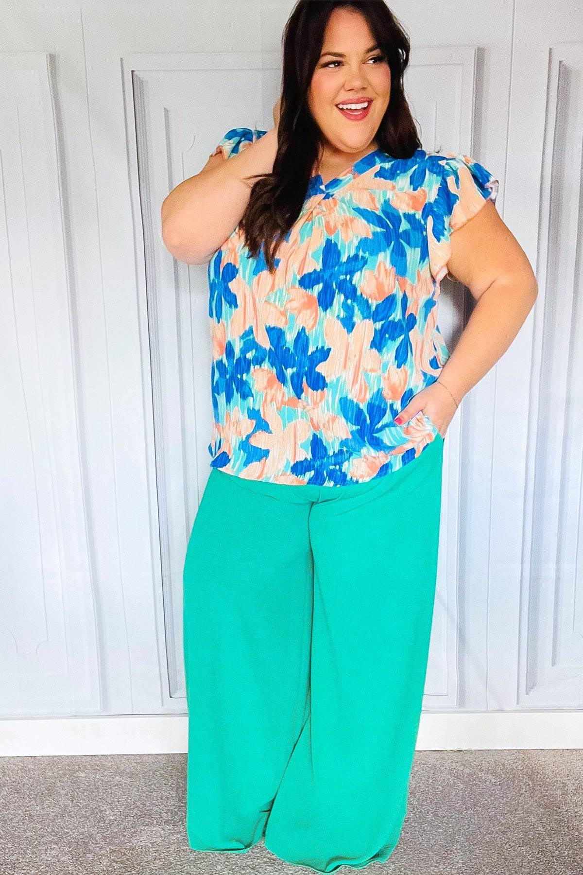 Just Dreaming Emerald Smocked Waist Palazzo Pants - Luxe Mod 