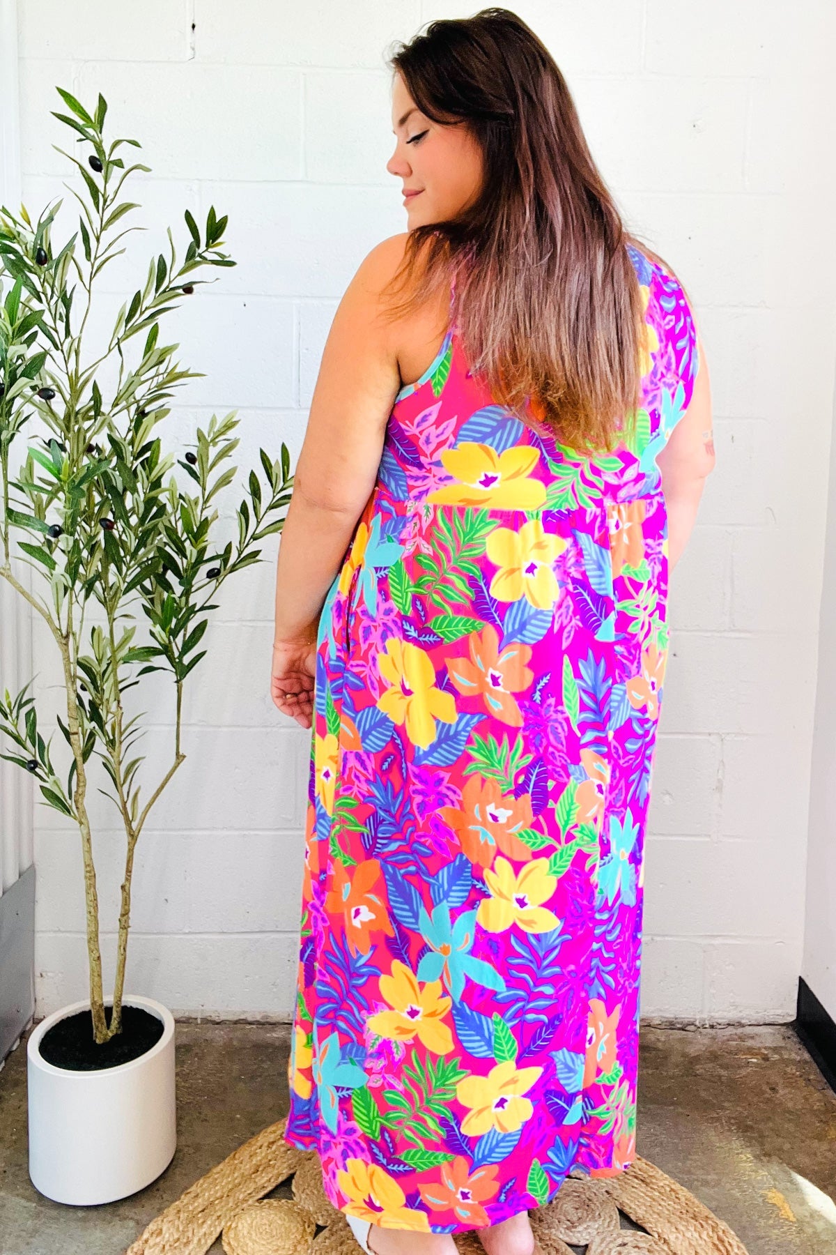 Diva Dreams Multicolor Tropical Floral Fit & Flare Maxi Dress - Luxe Mod 