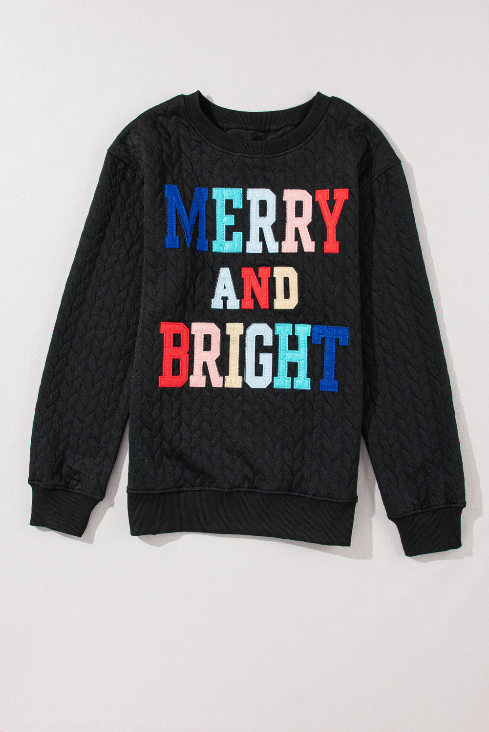 White Merry and Bright Quilted Sweatshirt - Luxe Mod 