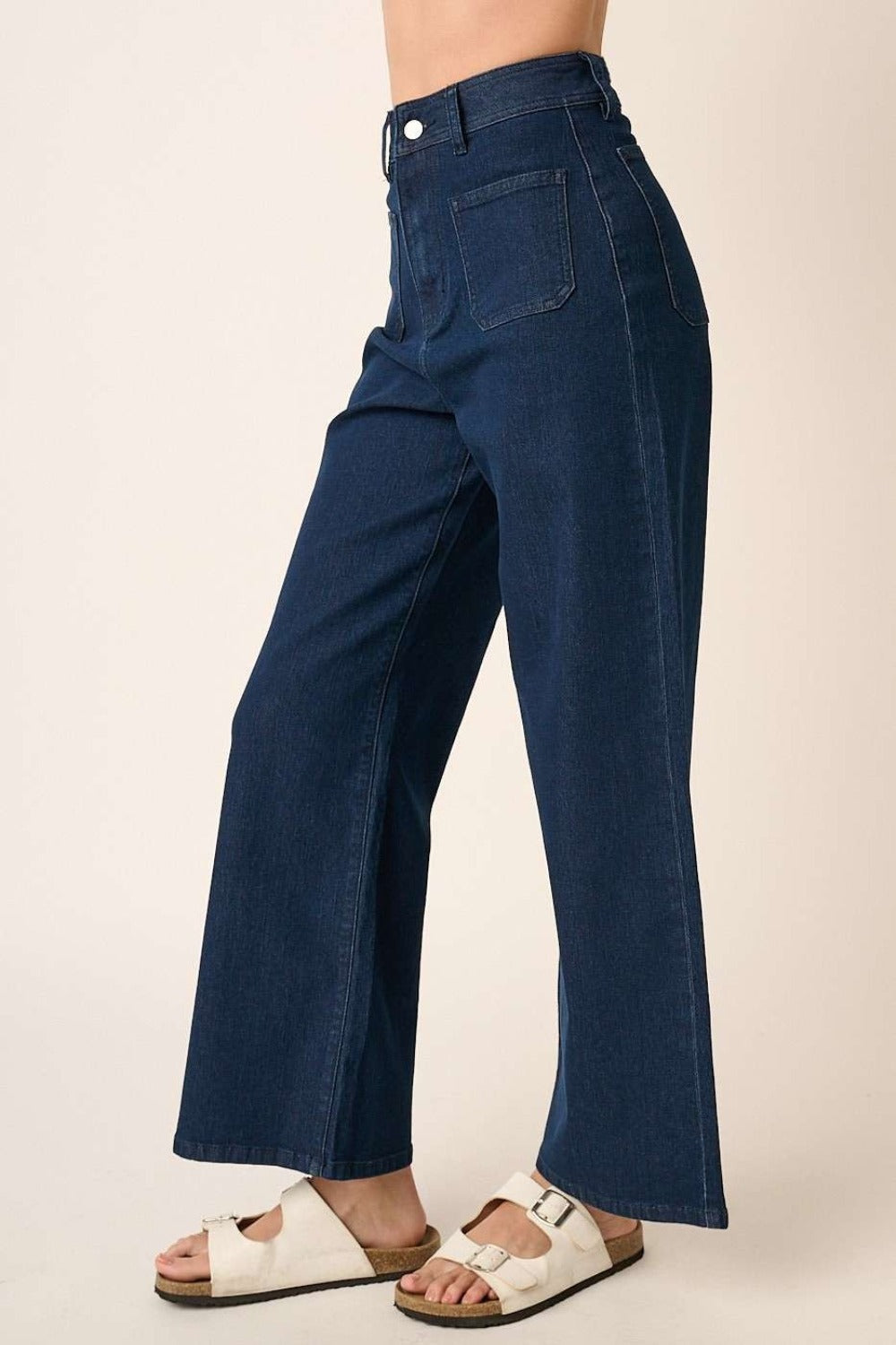 Mittoshop High Waist Wide Leg Jeans - Luxe Mod 